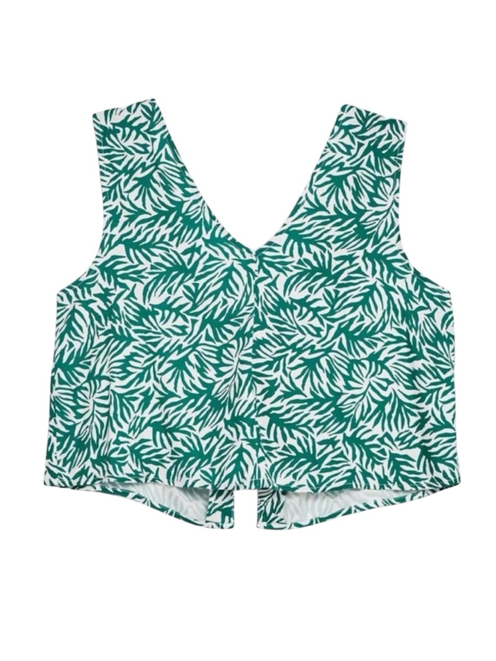TOPSHOP Matisse Back Tie Tank Top Green Leaf NEW Size 4